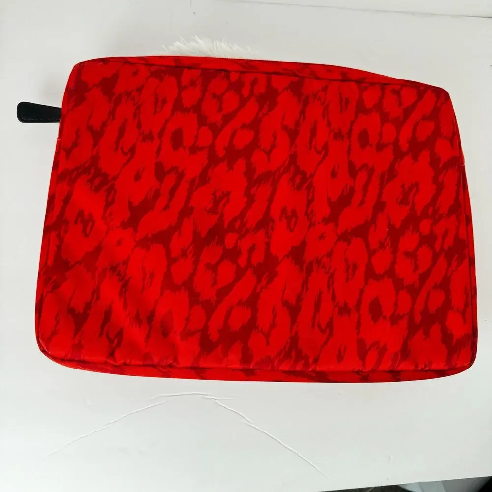 Vtg Dark Romance Betsey Johnson iPad Computer Case Red Animal Print Protection